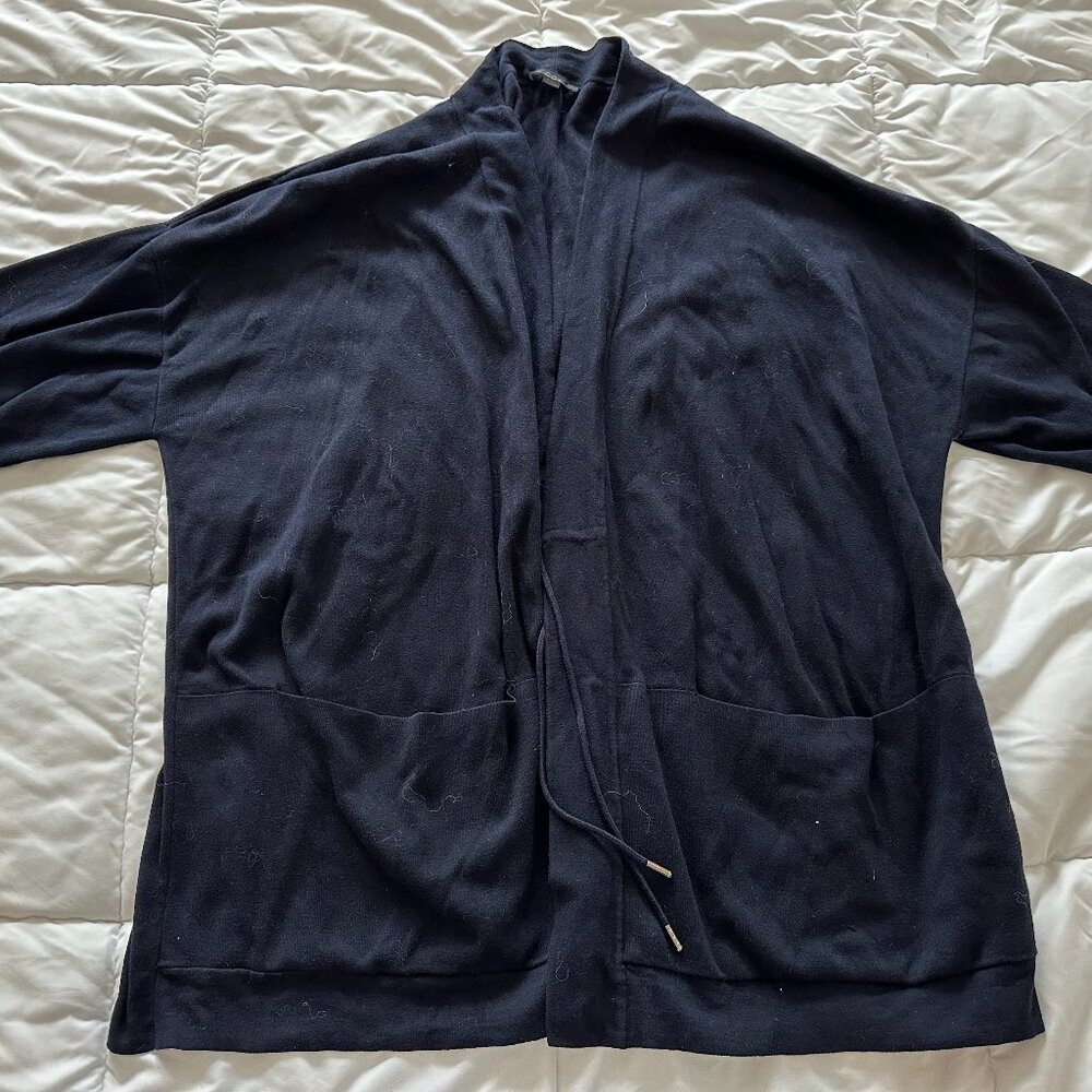 COS BLACK KIMONO-STYLE CARDIGAN 100% COTTON SIZE M